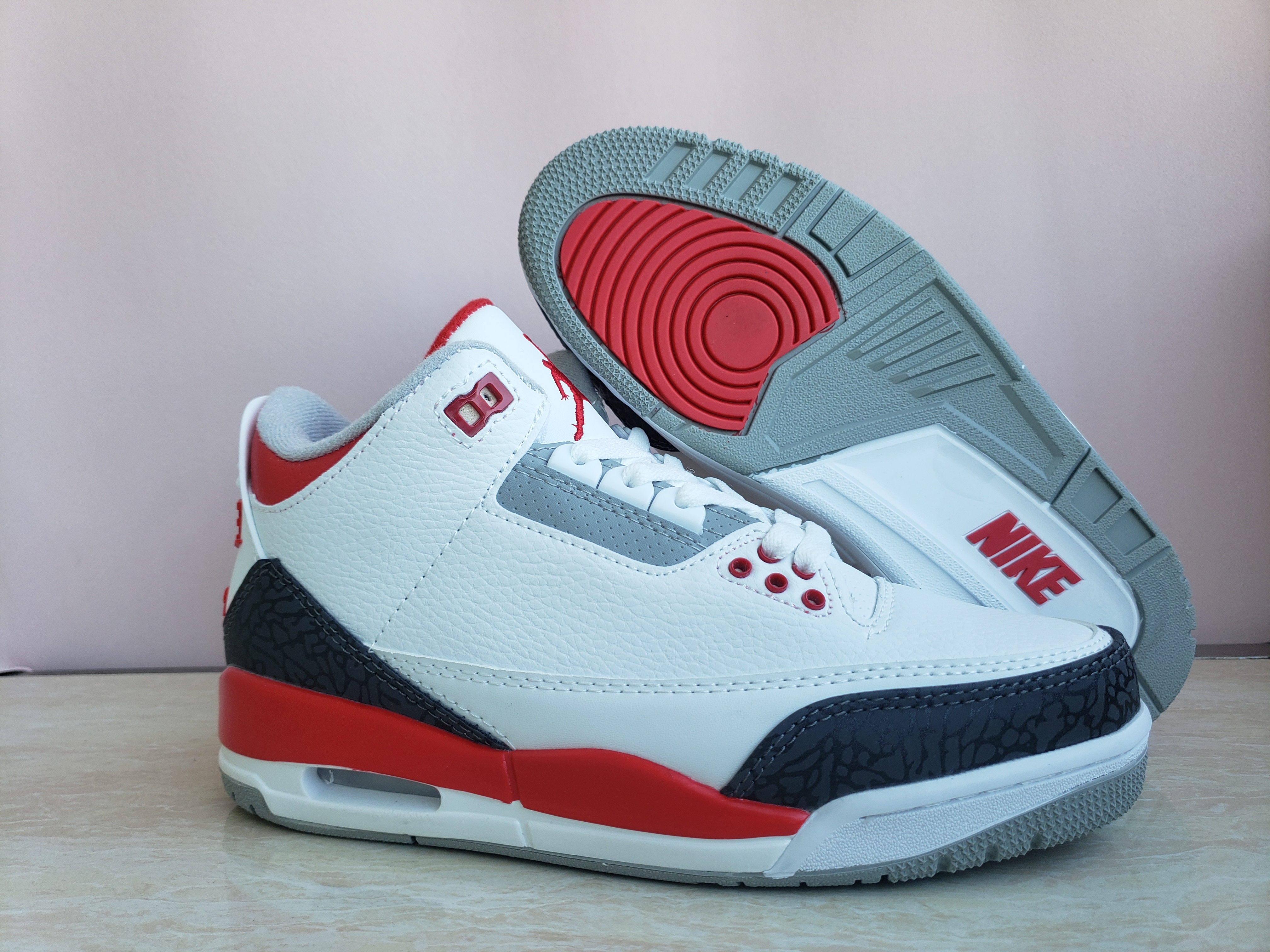 2022 Air Jordan 3 Fire Red White Black Shoes